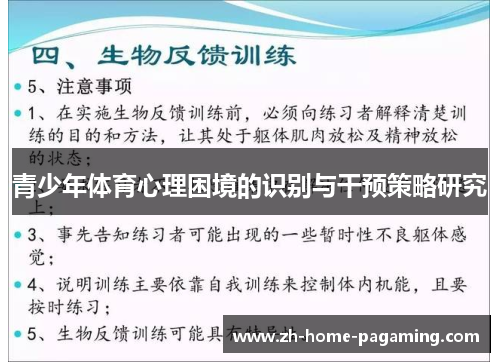 青少年体育心理困境的识别与干预策略研究 青少年体育心理困境的识别与干预策略研究